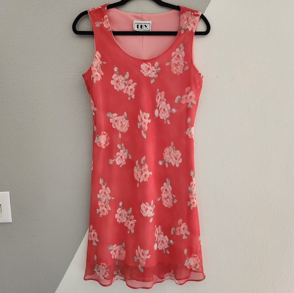 Vintage 90s DBY Ltd. bias cut floral sheath dress L